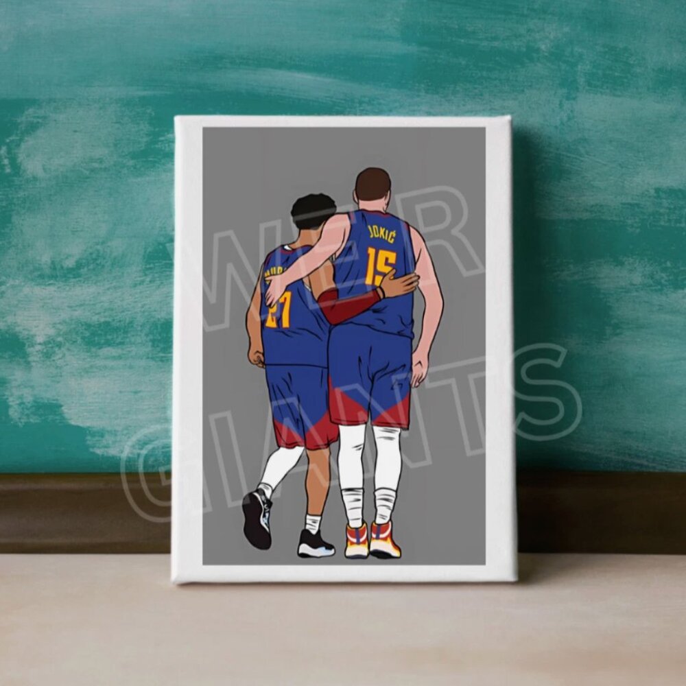 Denver Nuggets Jokic & Murray Duo 11x17 Art Print